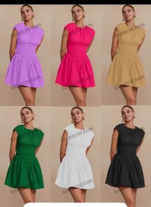 Round Neck Short Dress