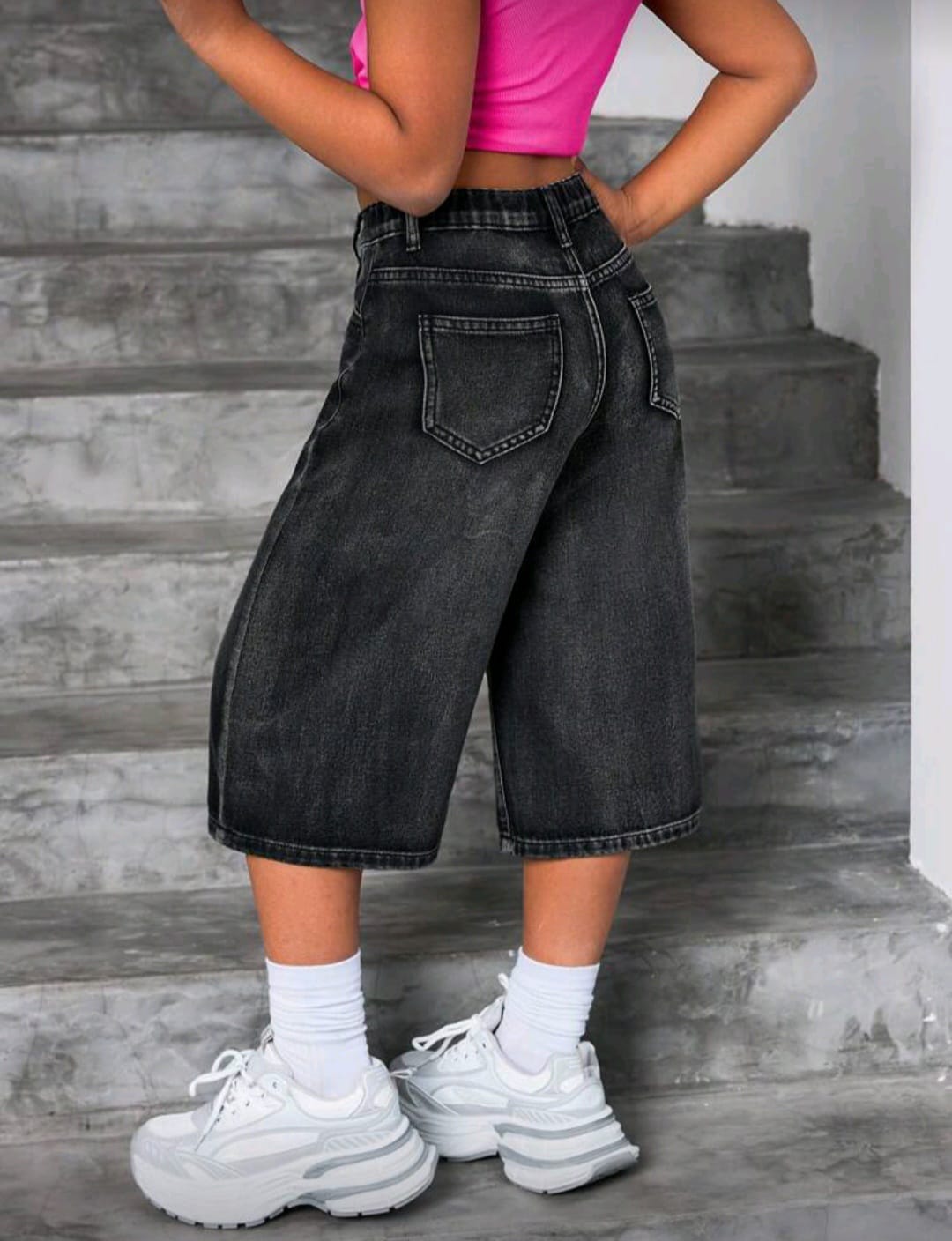 Baggy Long Short Straight Leg Girls Denim - Image 5