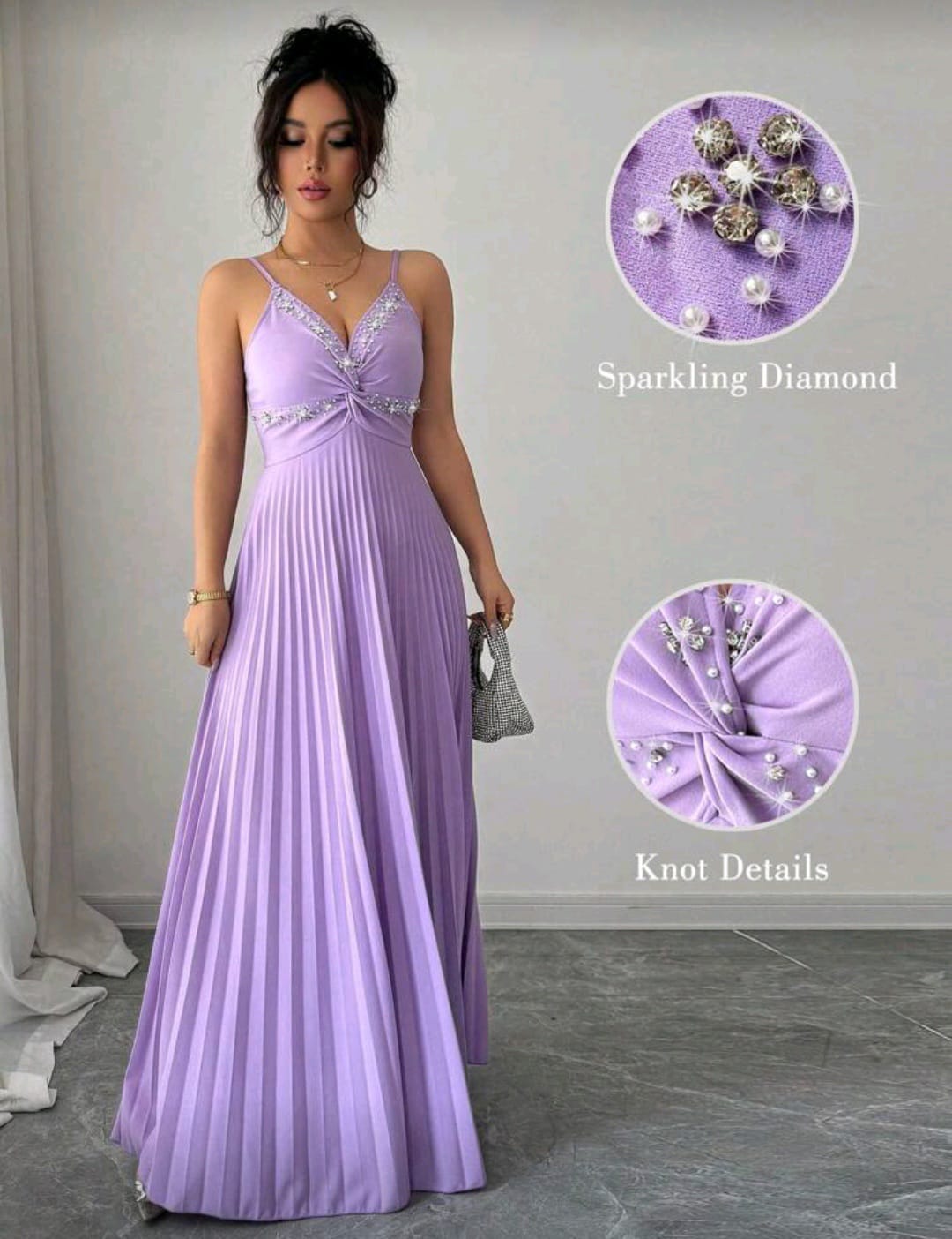 A-Line Dress With Pearl Decor Elegant Romance Style - Image 3