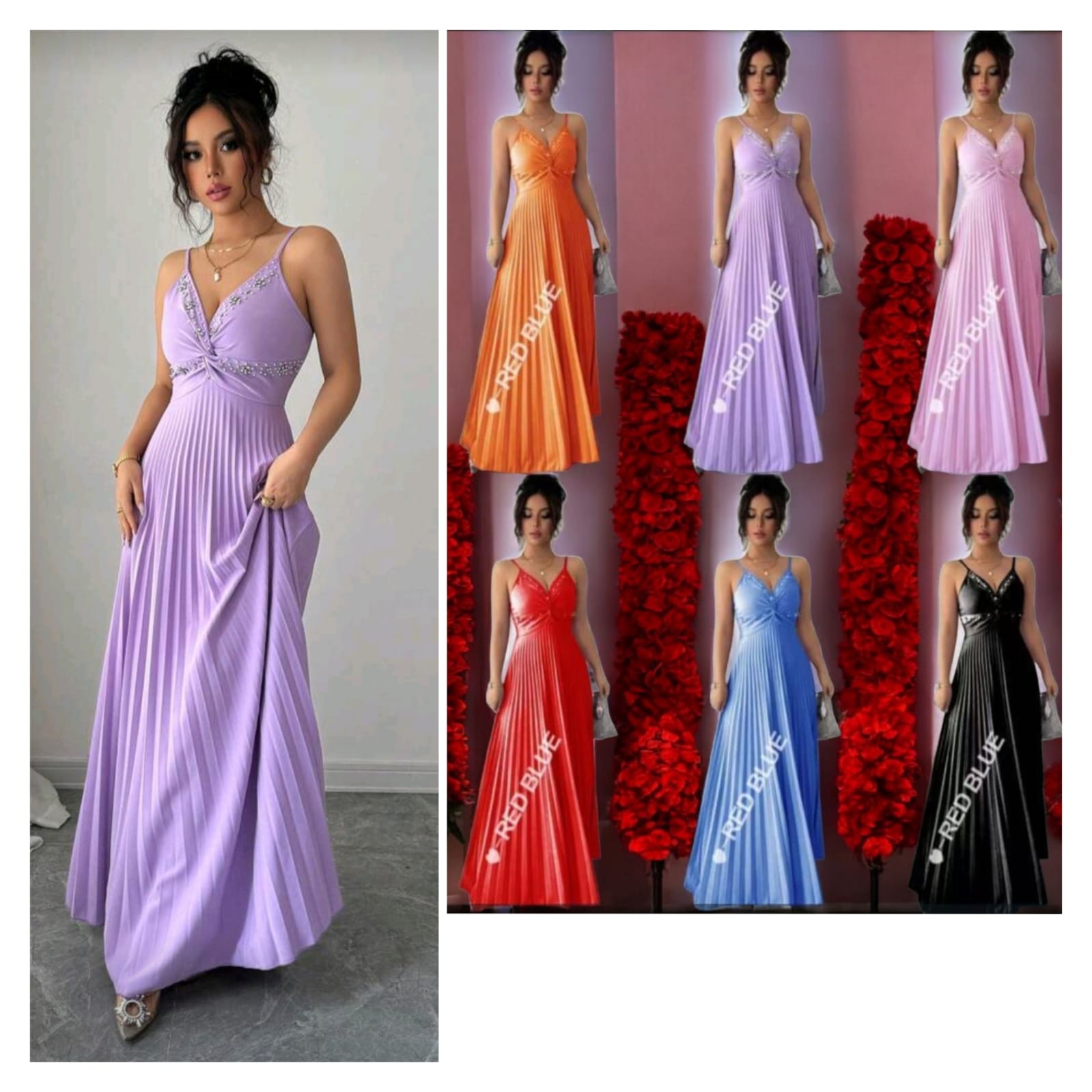 A-Line Dress With Pearl Decor Elegant Romance Style - Image 2