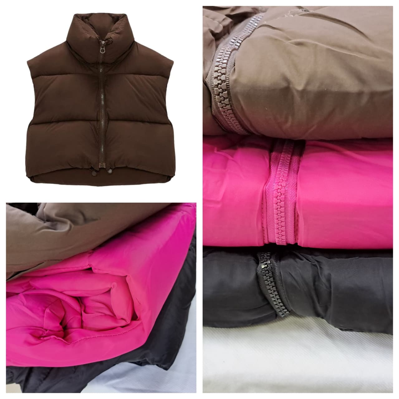 Women's Cropped Puffer Vest Outwear - Image 4