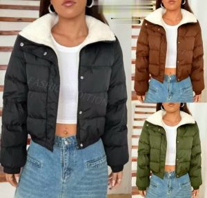 Women's Crop Fluffy Jacket