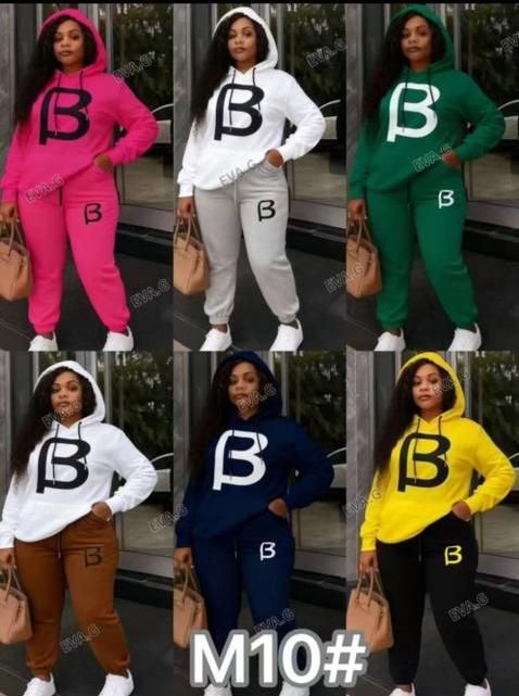 Fashion Casual Letter Hooded 2piece Set