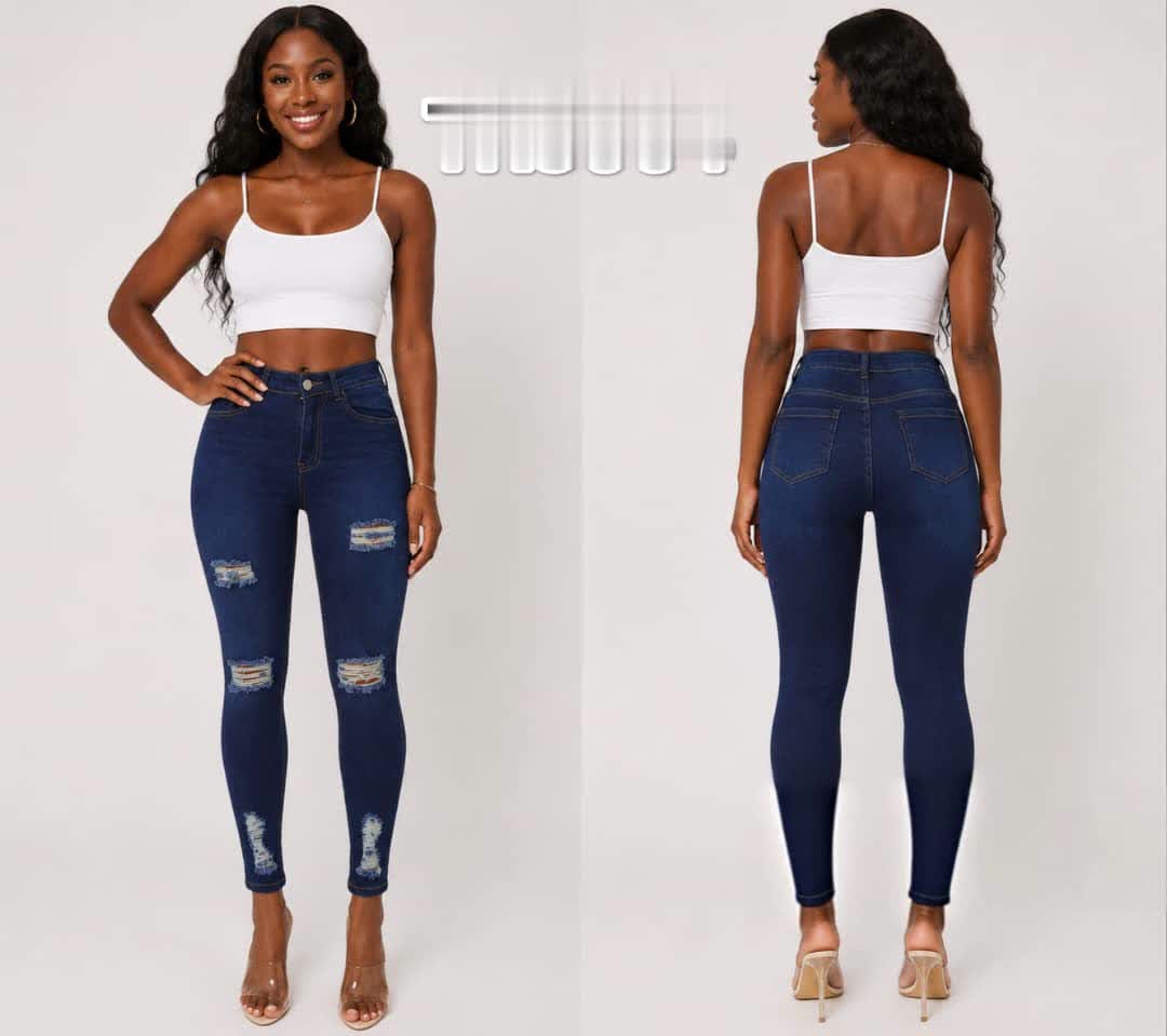 Ladies High Waist Skinny Jeans