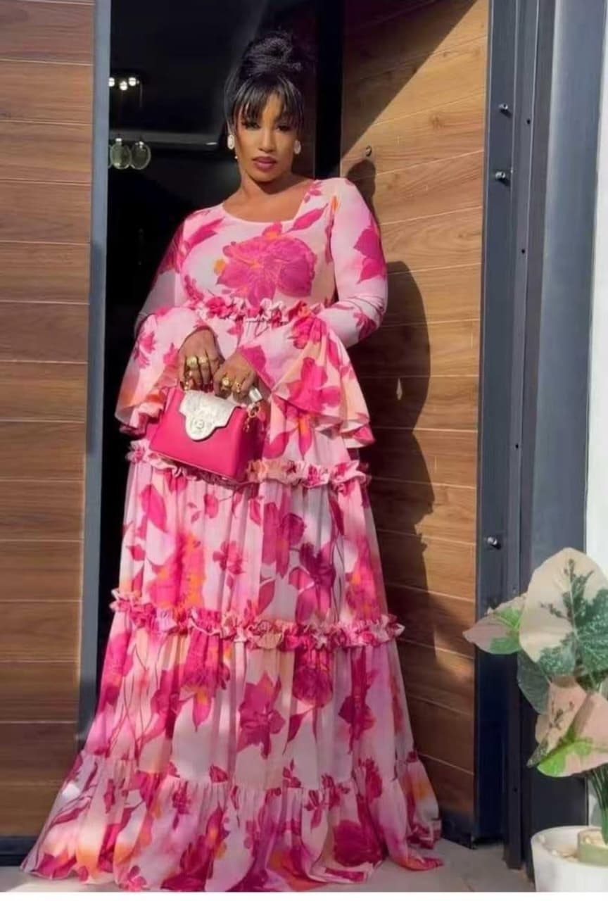 Maxi Dress Pink Splash