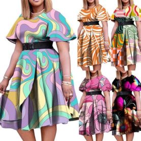 Spring Summer Style African Slim Plus Size Dress