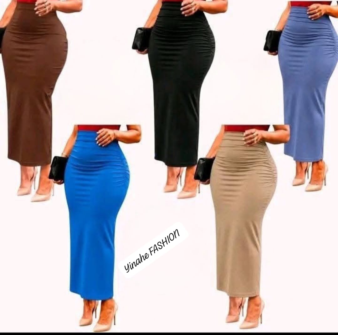 Thick High Waist Slim Skirt Bodycon Stretch Long Skirt