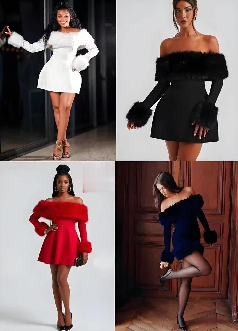 Ladies Shoulder Bubble Shaped Mini Dress